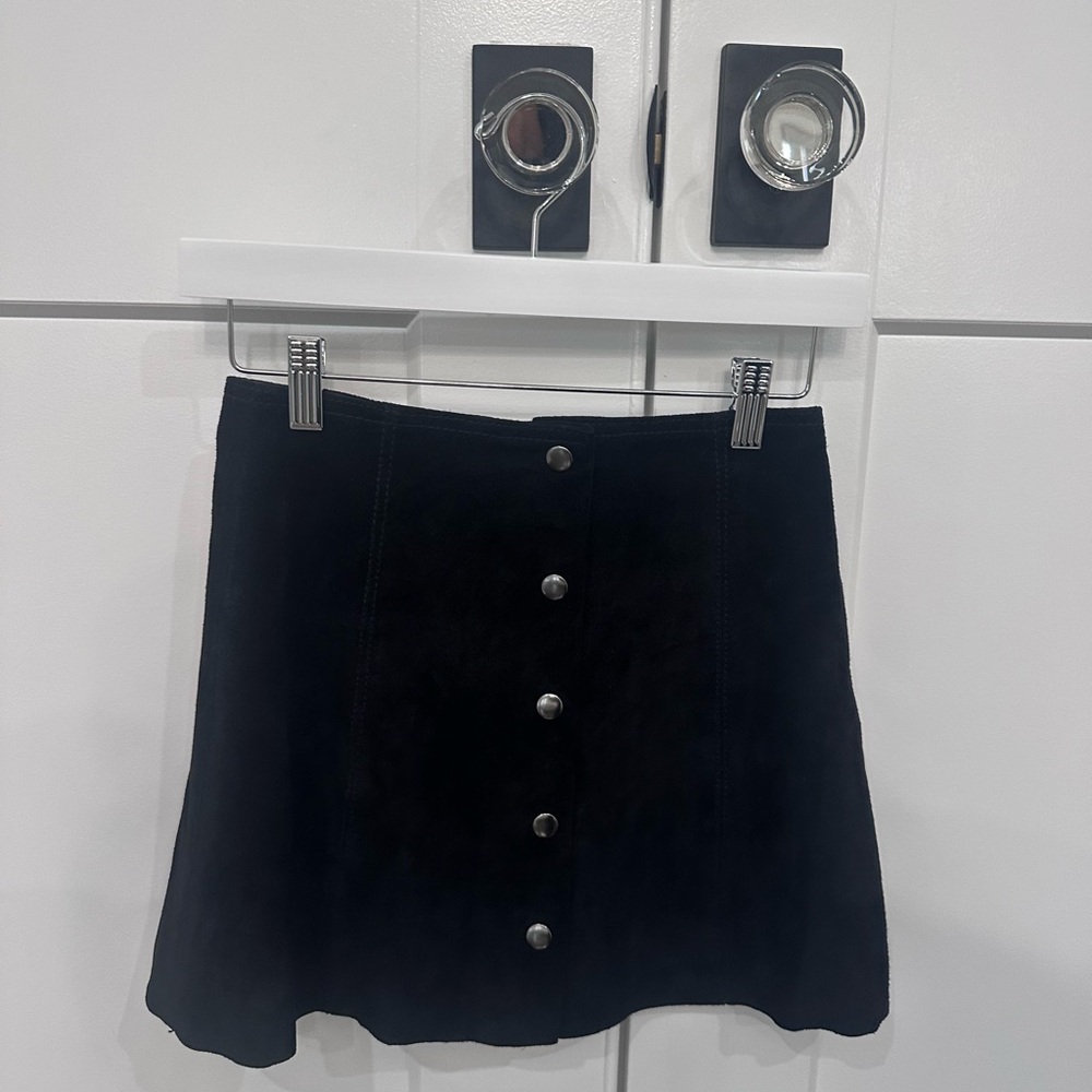 Black suede skirt